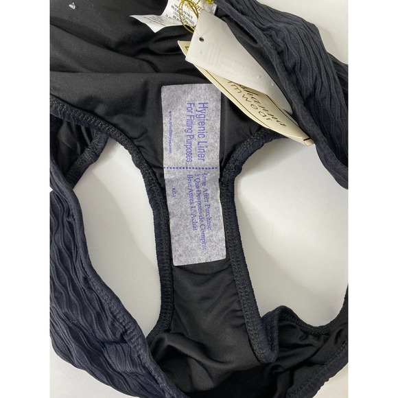 NWT Shoshanna Womens Classic Bikini Bottoms Size Large Textured Ribbed Black‎ - Picture 10 of 10